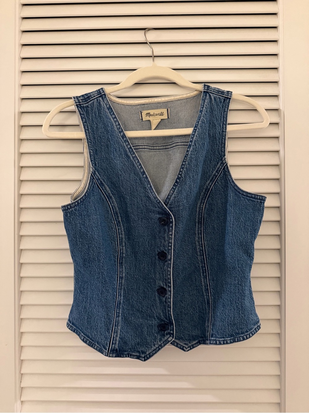 Madewell Classic Blue Denim Button-Front Vest